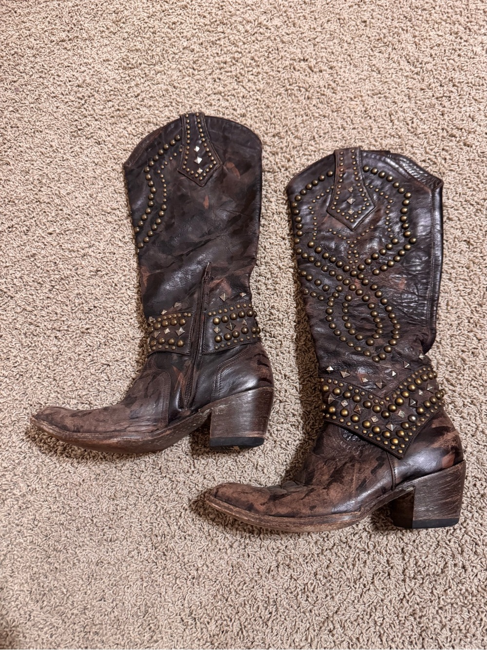 Old Gringo Belinda Studded Brown Leather Western Boots